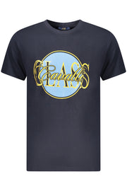 T-SHIRT EM ALGODÃO CAVALLI CLASS HOMEM AZUL