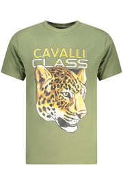 T-SHIRT EM ALGODÃO CAVALLI CLASS HOMEM VERDE
