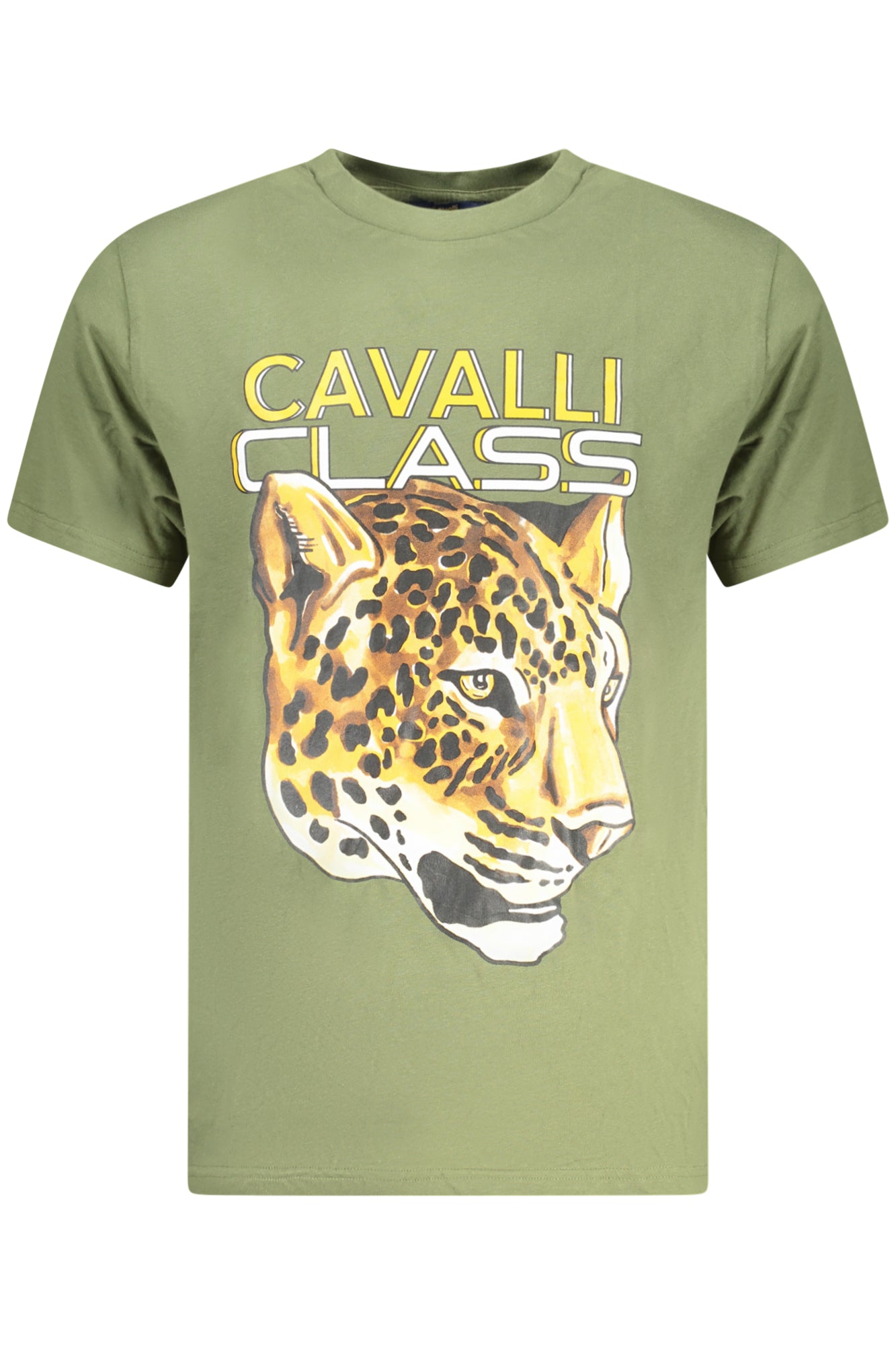 T-SHIRT EM ALGODÃO CAVALLI CLASS HOMEM VERDE