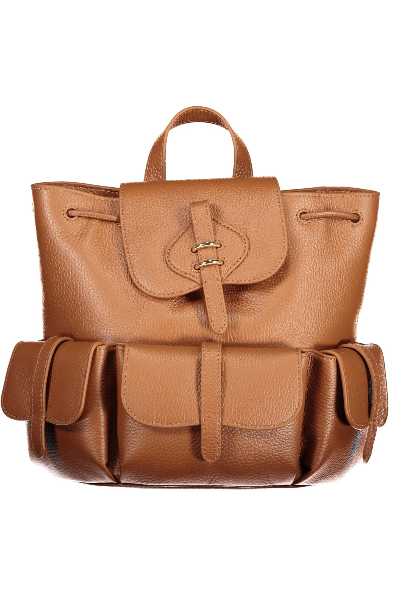 MOCHILA EM COURO COCCINELLE MULHER CASTANHA