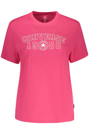 T-SHIRT EM ALGODÃO CONVERSE MULHER ROSA