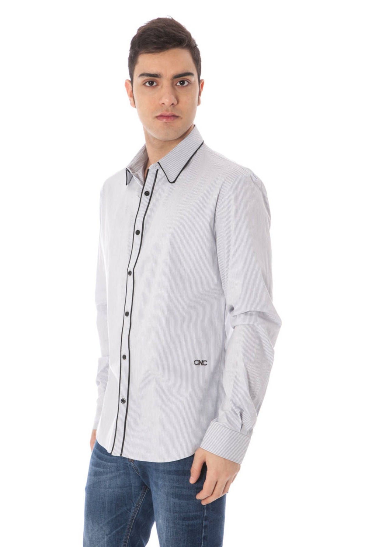 MEN'S LONG SLEEVED LIGHT BLUE NATIONAL COSTUME SHIRT