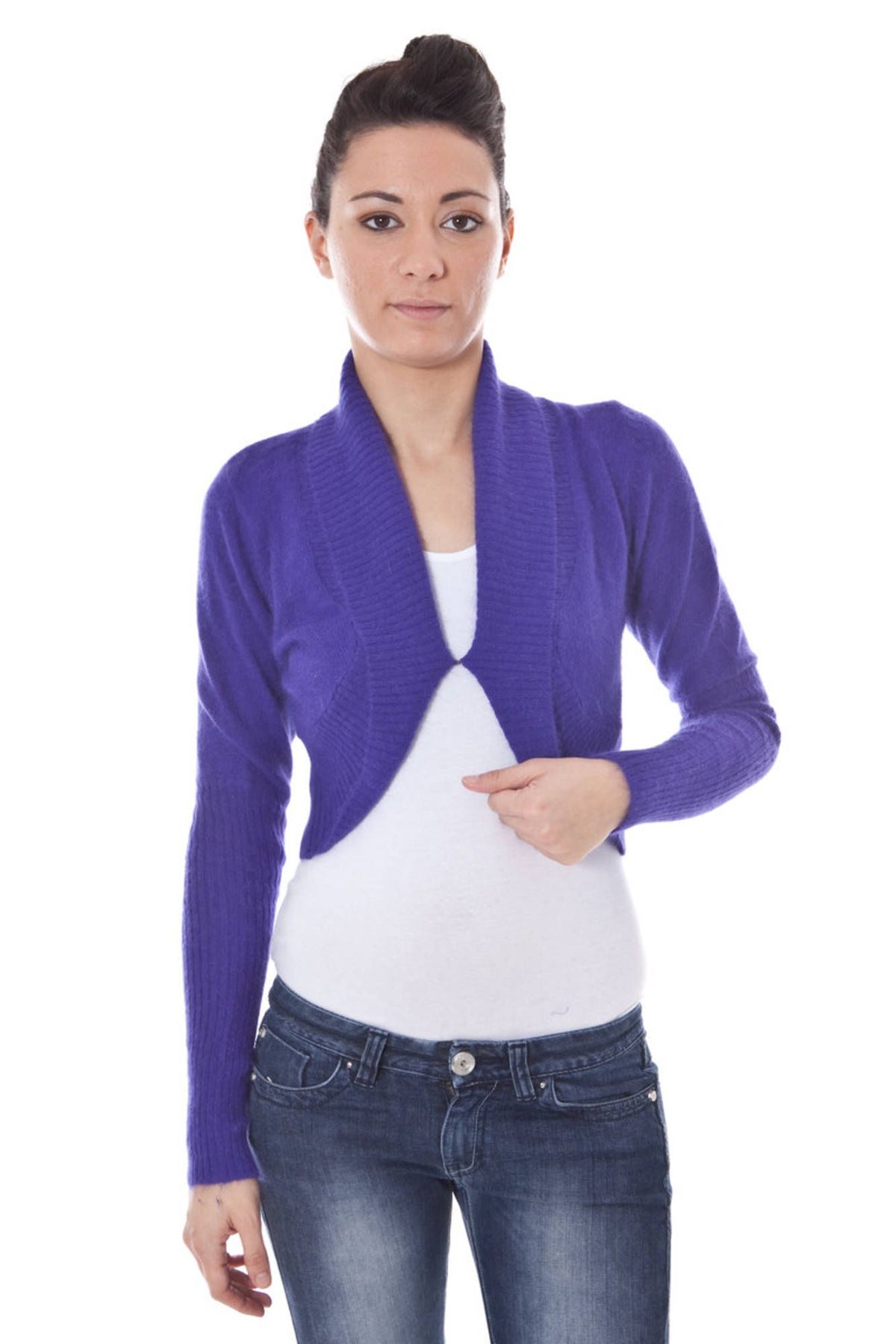 DATCH LONG SLEEVE SHIRRED TOP PURPLE WOMAN