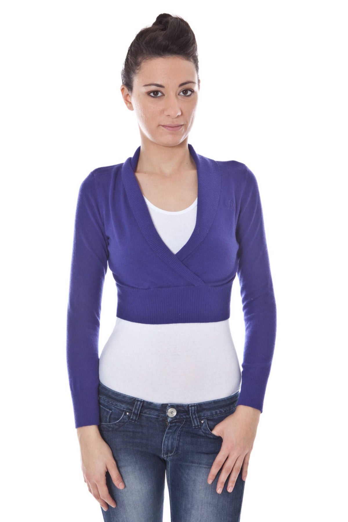 DATCH LONG SLEEVE SHIRRED TOP PURPLE WOMAN
