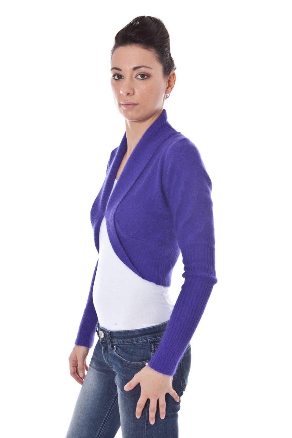 DATCH LONG SLEEVE SHIRRED TOP PURPLE WOMAN