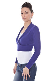 DATCH LONG SLEEVE SHIRRED TOP PURPLE WOMAN