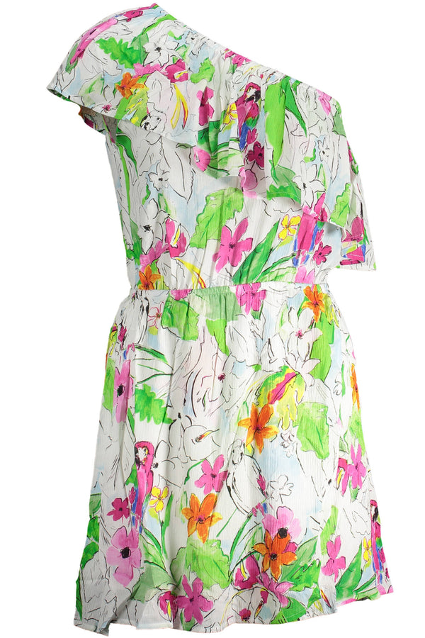 VESTIDO CURTO FEMININO DESIGUAL BRANCO