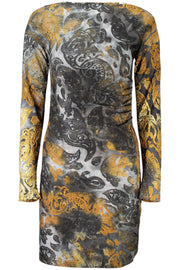 VESTIDO CURTO COM LOGÓTIPO DESIGUAL MULHER AZUL