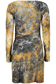 VESTIDO CURTO COM LOGÓTIPO DESIGUAL MULHER AZUL