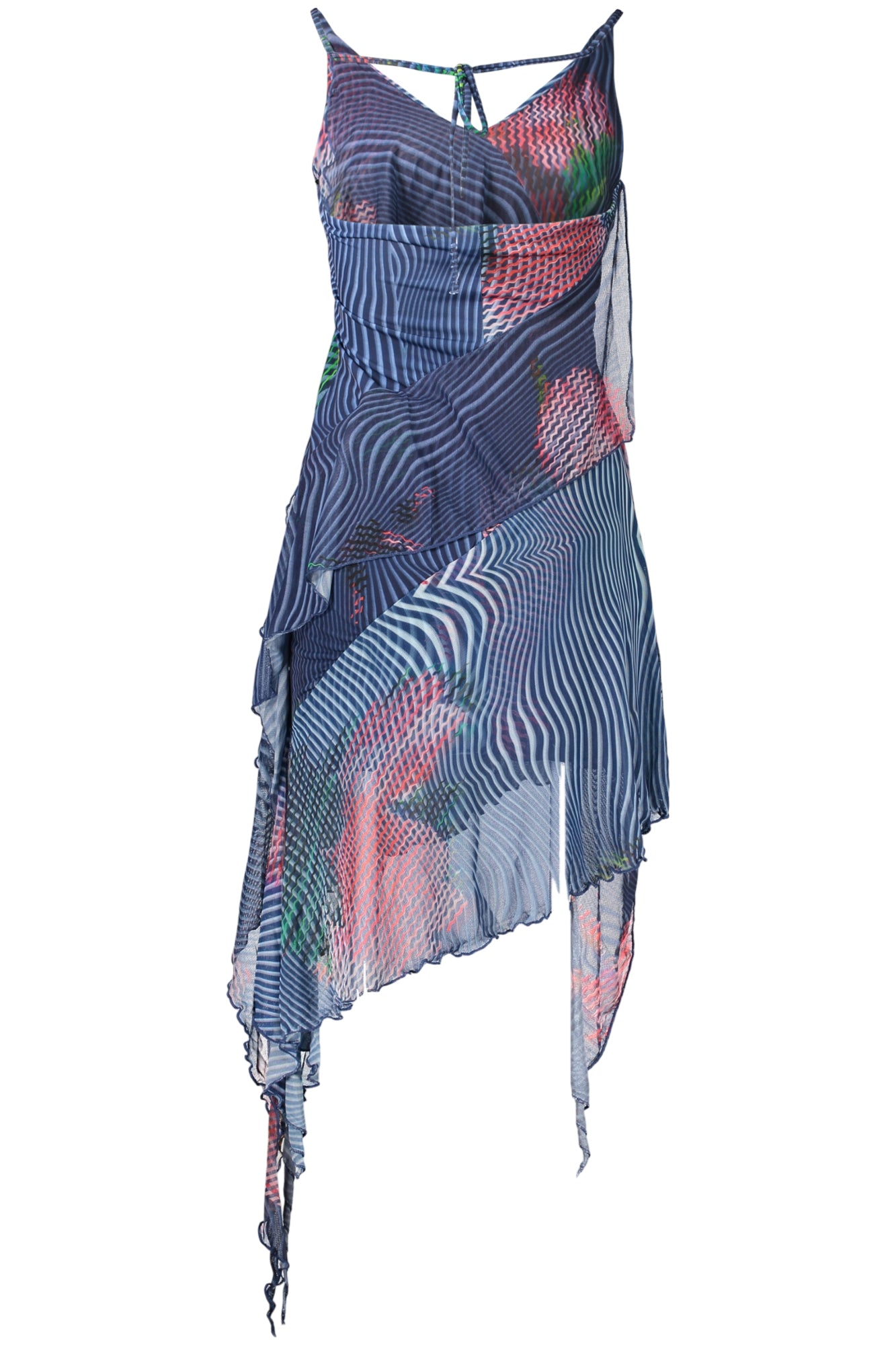 VESTIDO CURTO COM LOGÓTIPO DESIGUAL MULHER AZUL
