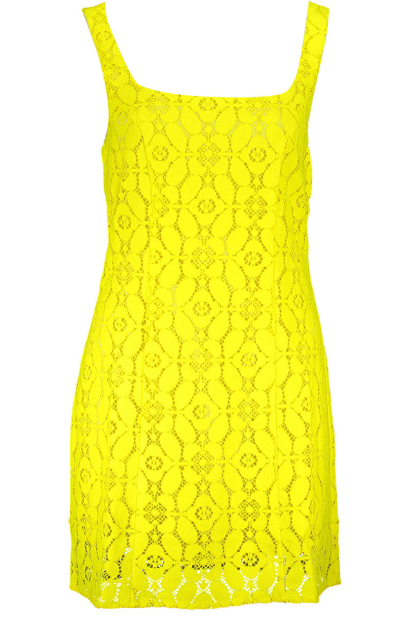 VESTIDO CURTO FEMININO DESIGUAL AMARELO