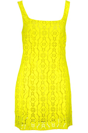 YELLOW WOMAN'S UNEVEN SHORT DRESS