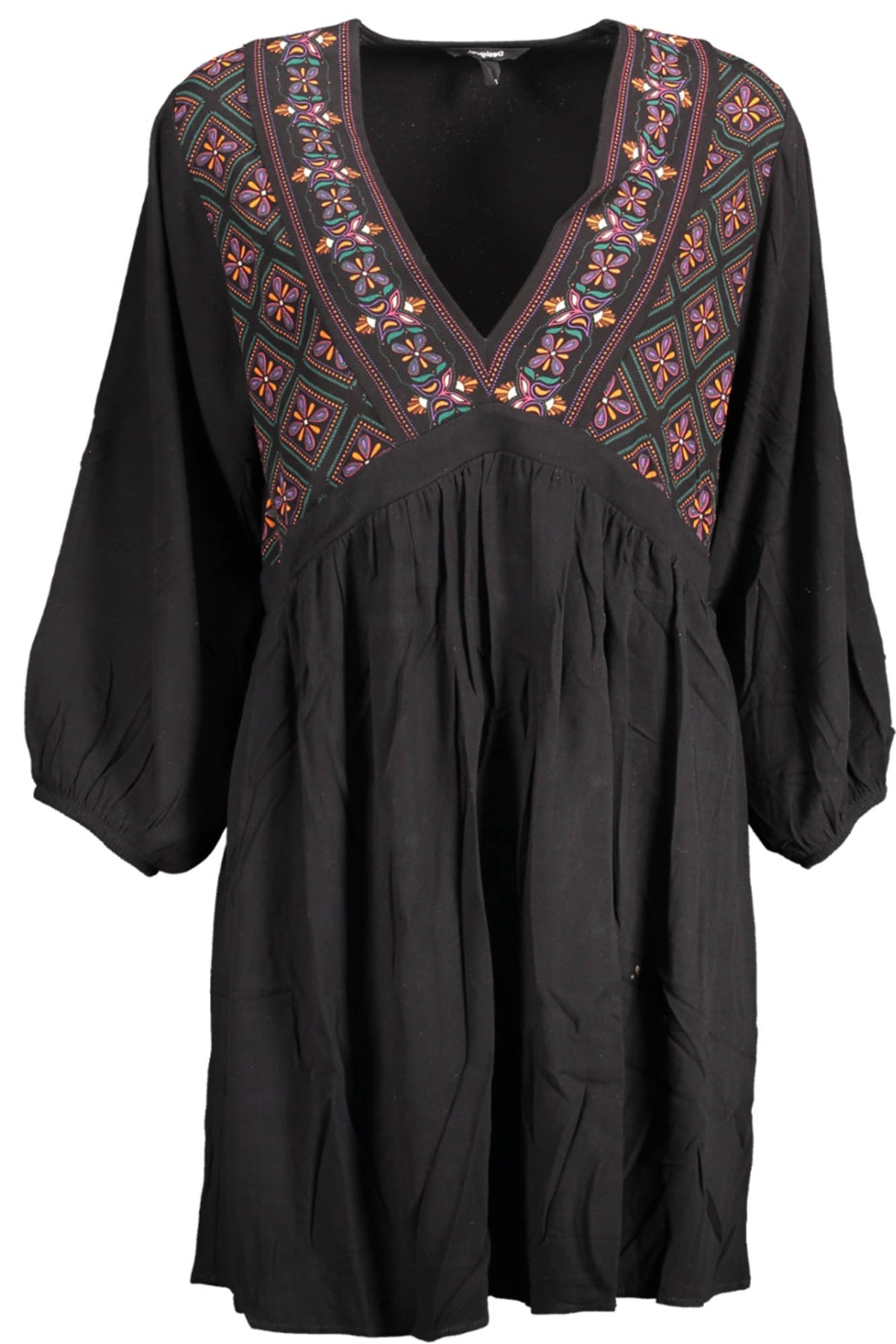 VESTIDO CURTO DESIGUAL MULHER PRETO