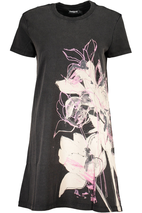 VESTIDO CURTO FEMININO DESIGUAL PRETO