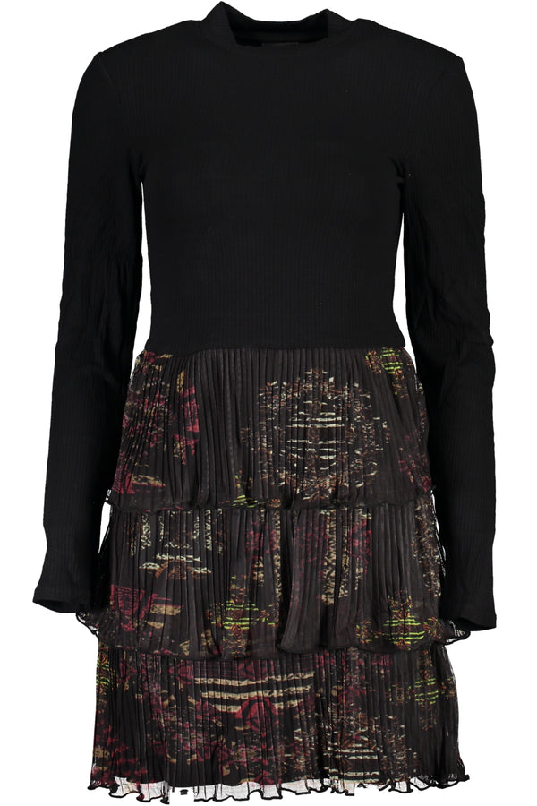 VESTIDO CURTO FEMININO DESIGUAL PRETO