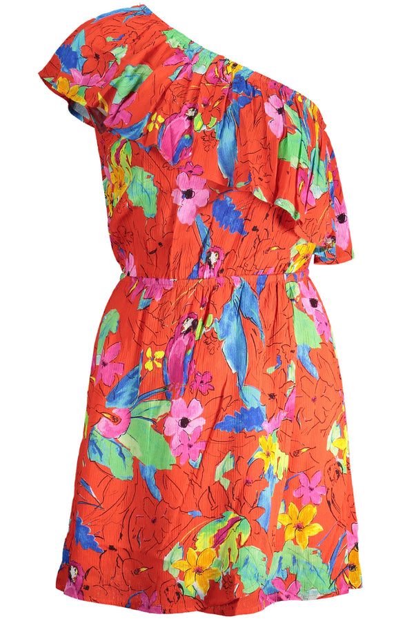 VESTIDO CURTO MULHER VERMELHO DESIGUAL