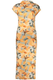 VESTIDO COM ESTAMPADO DESIGUAL MULHER LARANJA