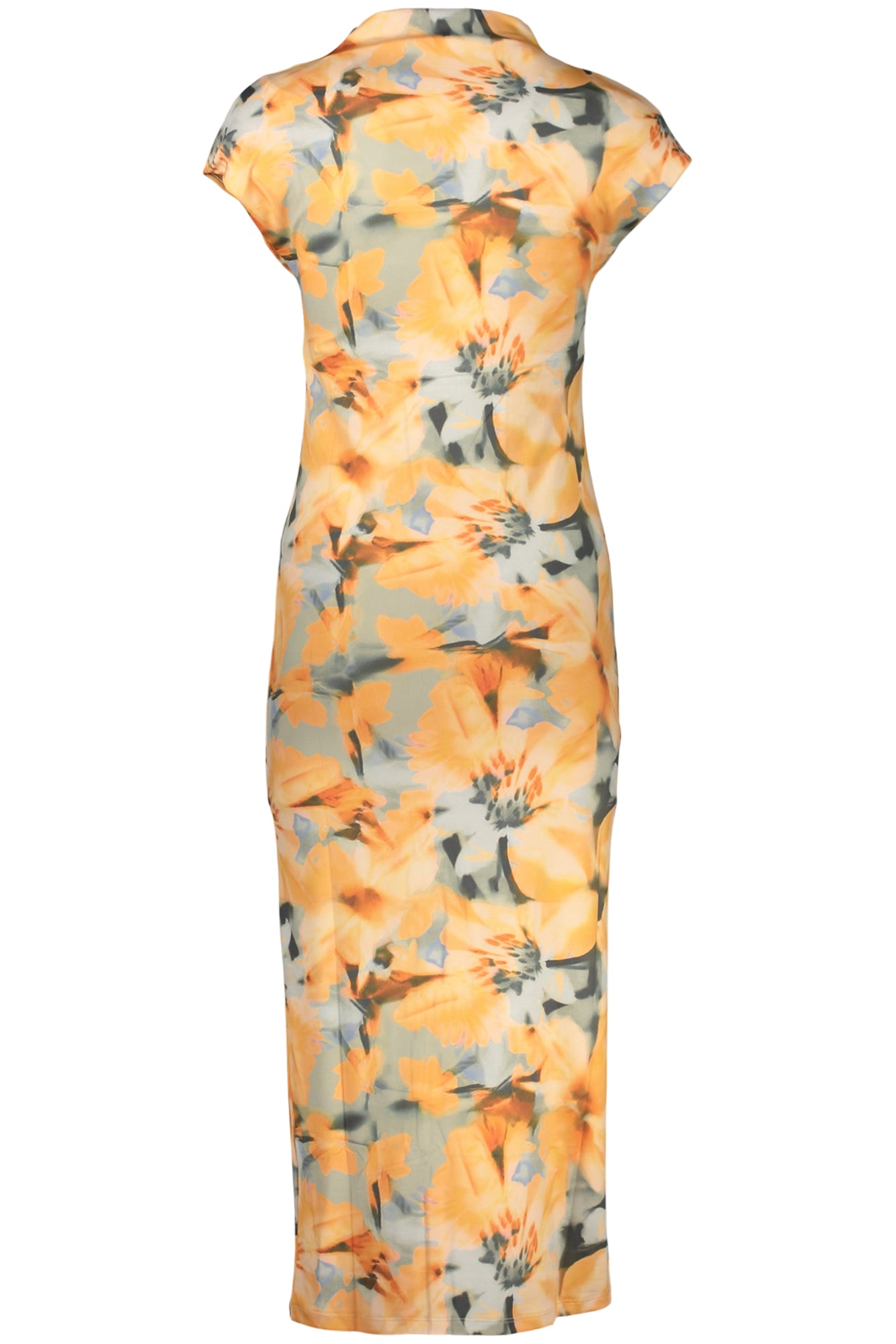VESTIDO COM ESTAMPADO DESIGUAL MULHER LARANJA