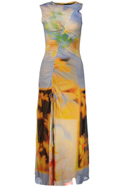 VESTIDO COM LOGÓTIPO DESIGUAL MULHER AZUL CLARO