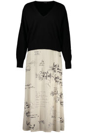 VESTIDO COM ESTAMPADO DESIGUAL MULHER BRANCO