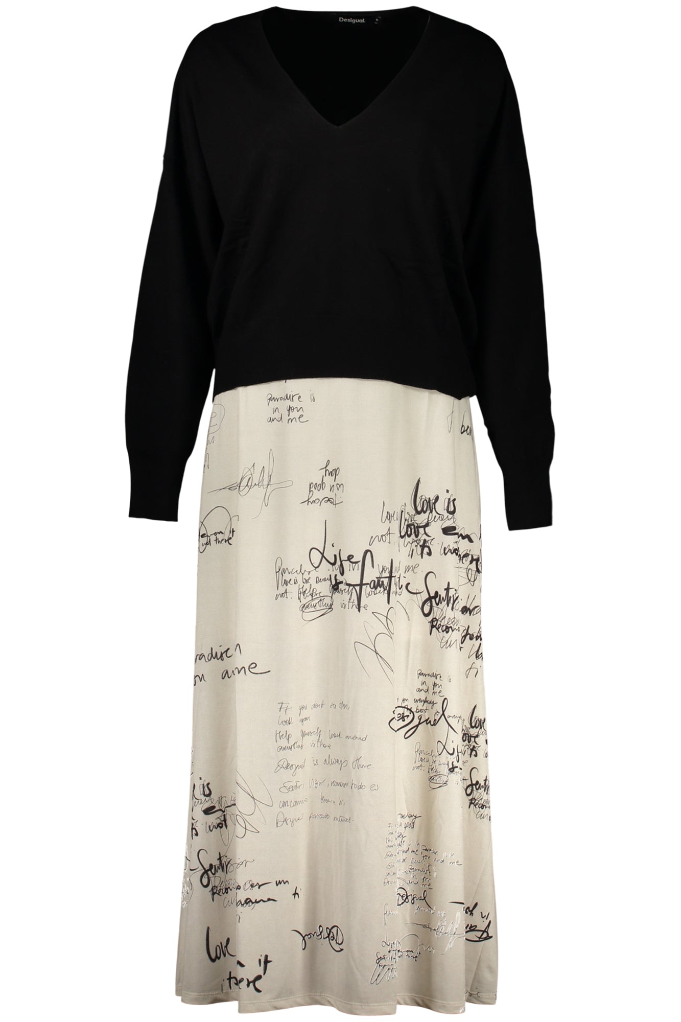 VESTIDO COM ESTAMPADO DESIGUAL MULHER BRANCO