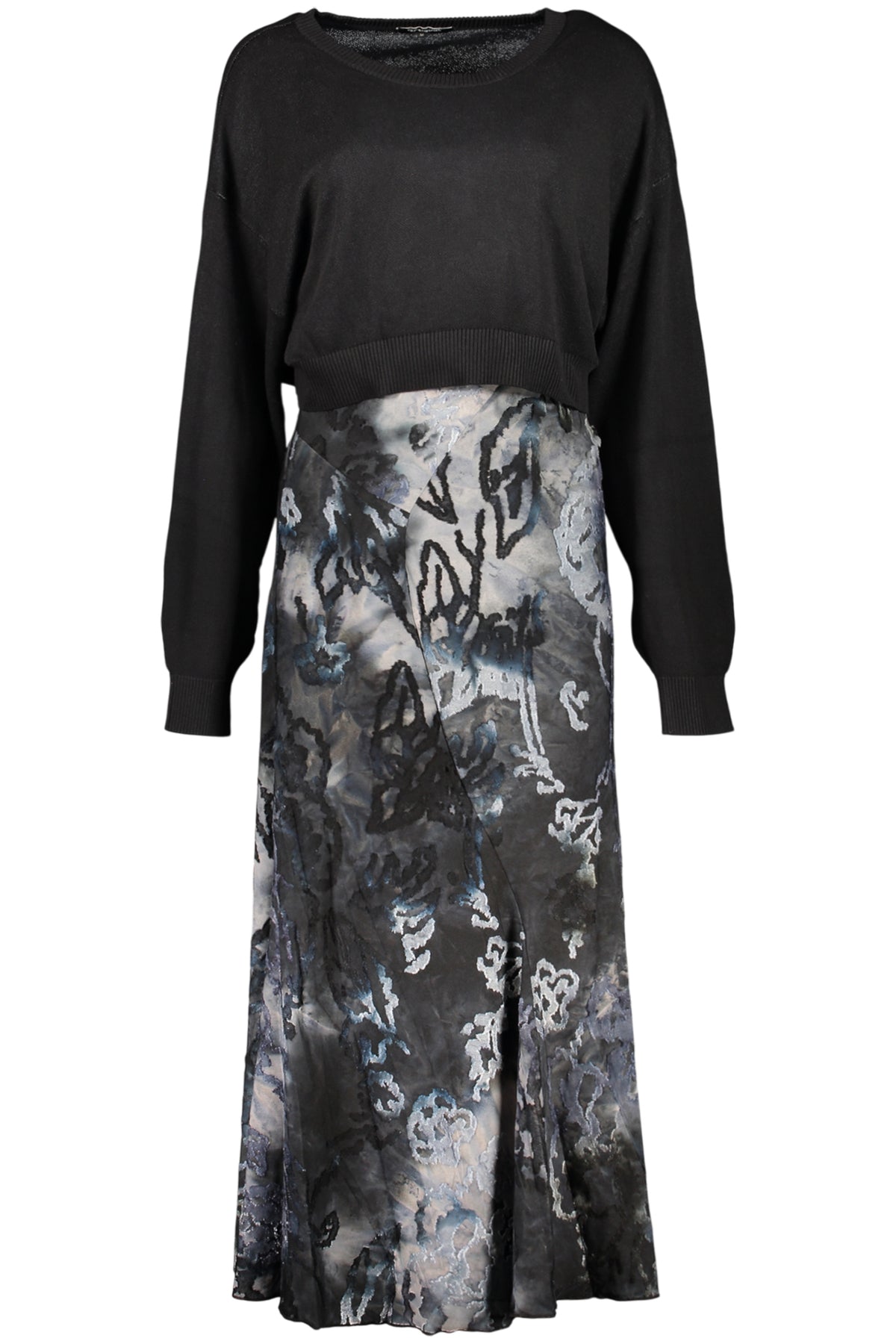 VESTIDO COM LOGÓTIPO DESIGUAL MULHER AZUL