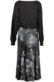 VESTIDO COM LOGÓTIPO DESIGUAL MULHER AZUL