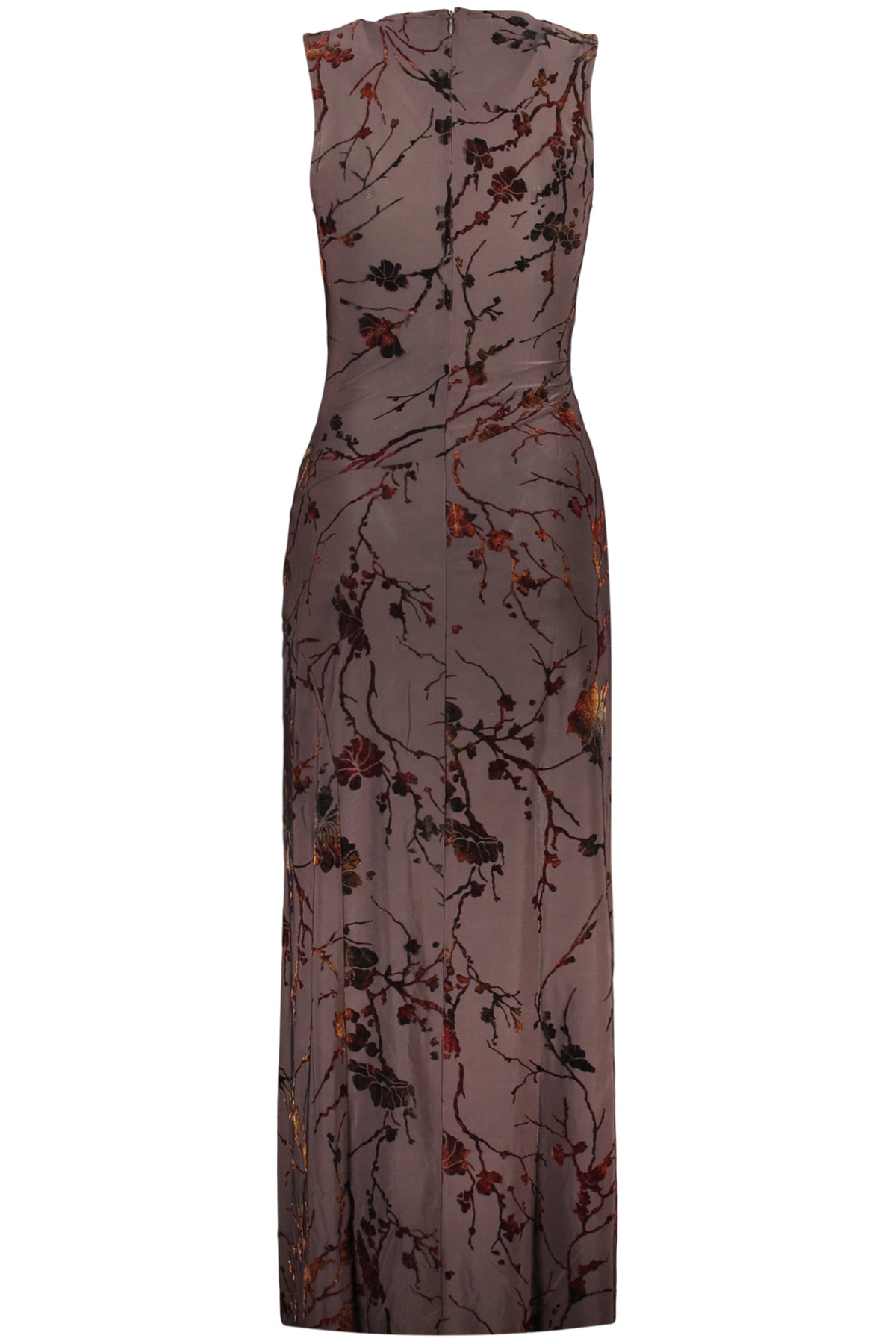VESTIDO COM FECHO DESIGUAL MULHER CASTANHO