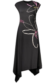 VESTIDO EM ALGODÃO DESIGUAL MULHER PRETO