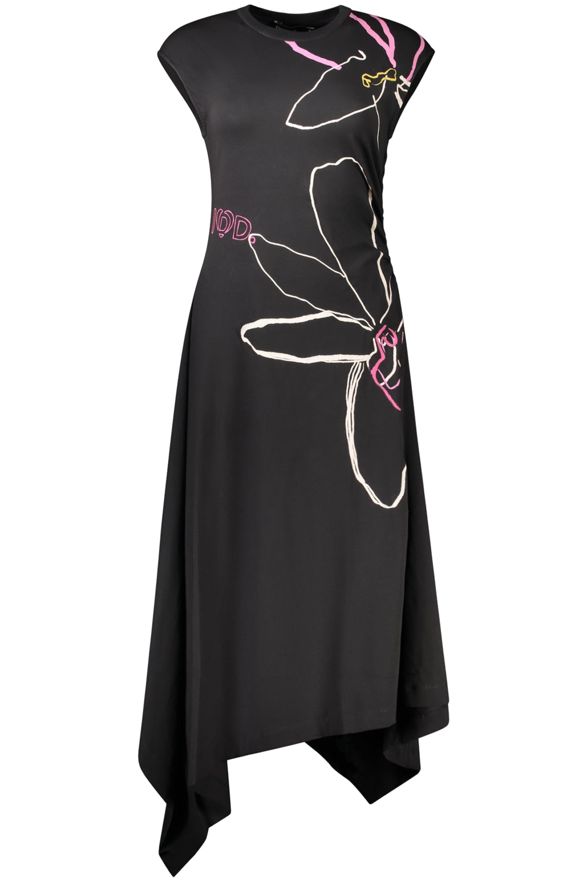 VESTIDO EM ALGODÃO DESIGUAL MULHER PRETO