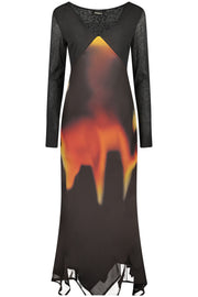 VESTIDO COM LOGÓTIPO DESIGUAL MULHER PRETO