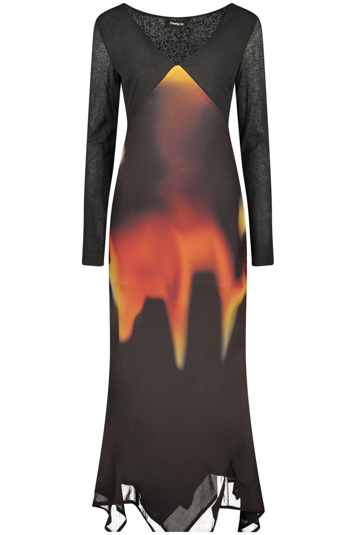 VESTIDO COM LOGÓTIPO DESIGUAL MULHER PRETO