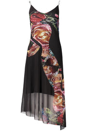 VESTIDO COM LOGÓTIPO DESIGUAL MULHER PRETO