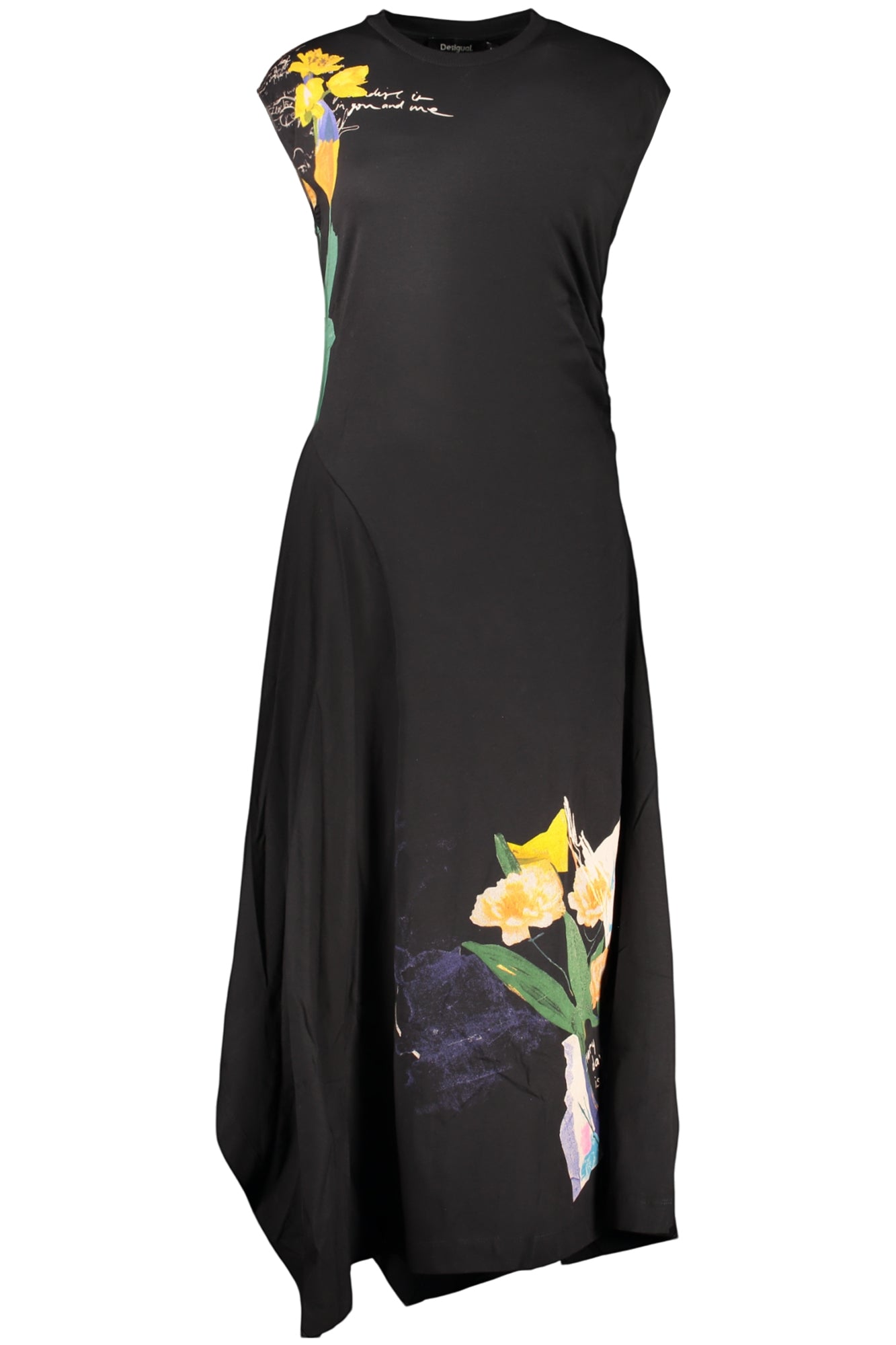 VESTIDO EM ALGODÃO DESIGUAL MULHER PRETO