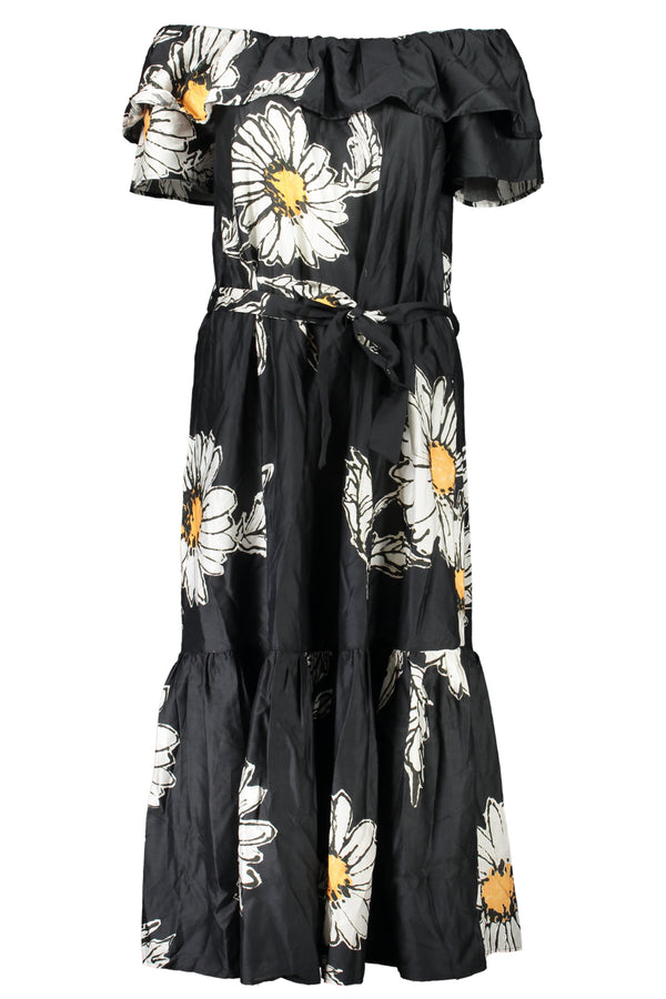 VESTIDO LONGO DESIGUAL PRETO PARA MULHER