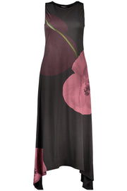 VESTIDO COM ESTAMPADO DESIGUAL MULHER PRETO