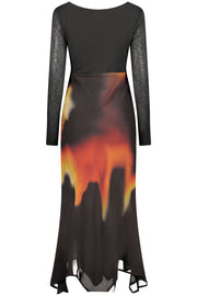 VESTIDO COM LOGÓTIPO DESIGUAL MULHER PRETO