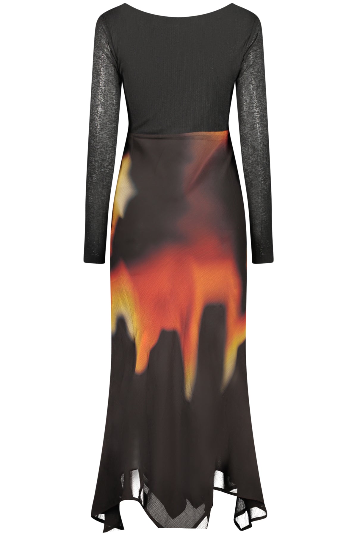 VESTIDO COM LOGÓTIPO DESIGUAL MULHER PRETO
