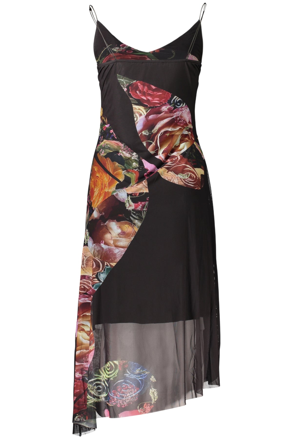 VESTIDO COM LOGÓTIPO DESIGUAL MULHER PRETO