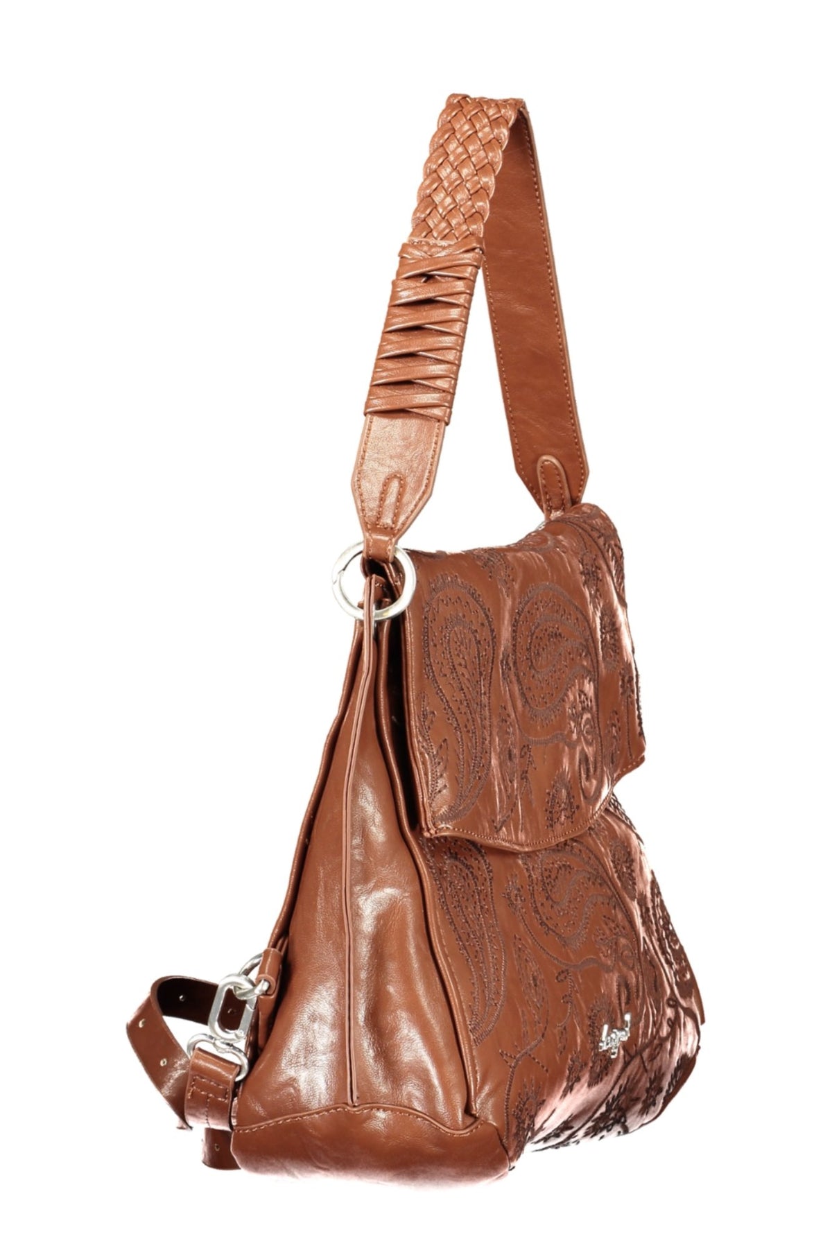 MALA COM BORDADO DESIGUAL MULHER CASTANHA