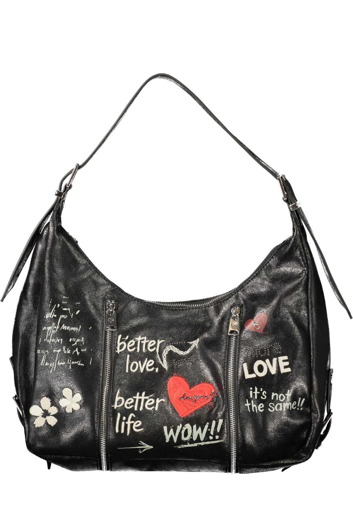 MALA COM ESTAMPADO DESIGUAL MULHER PRETA