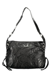 MALA COM BORDADO DESIGUAL MULHER PRETA
