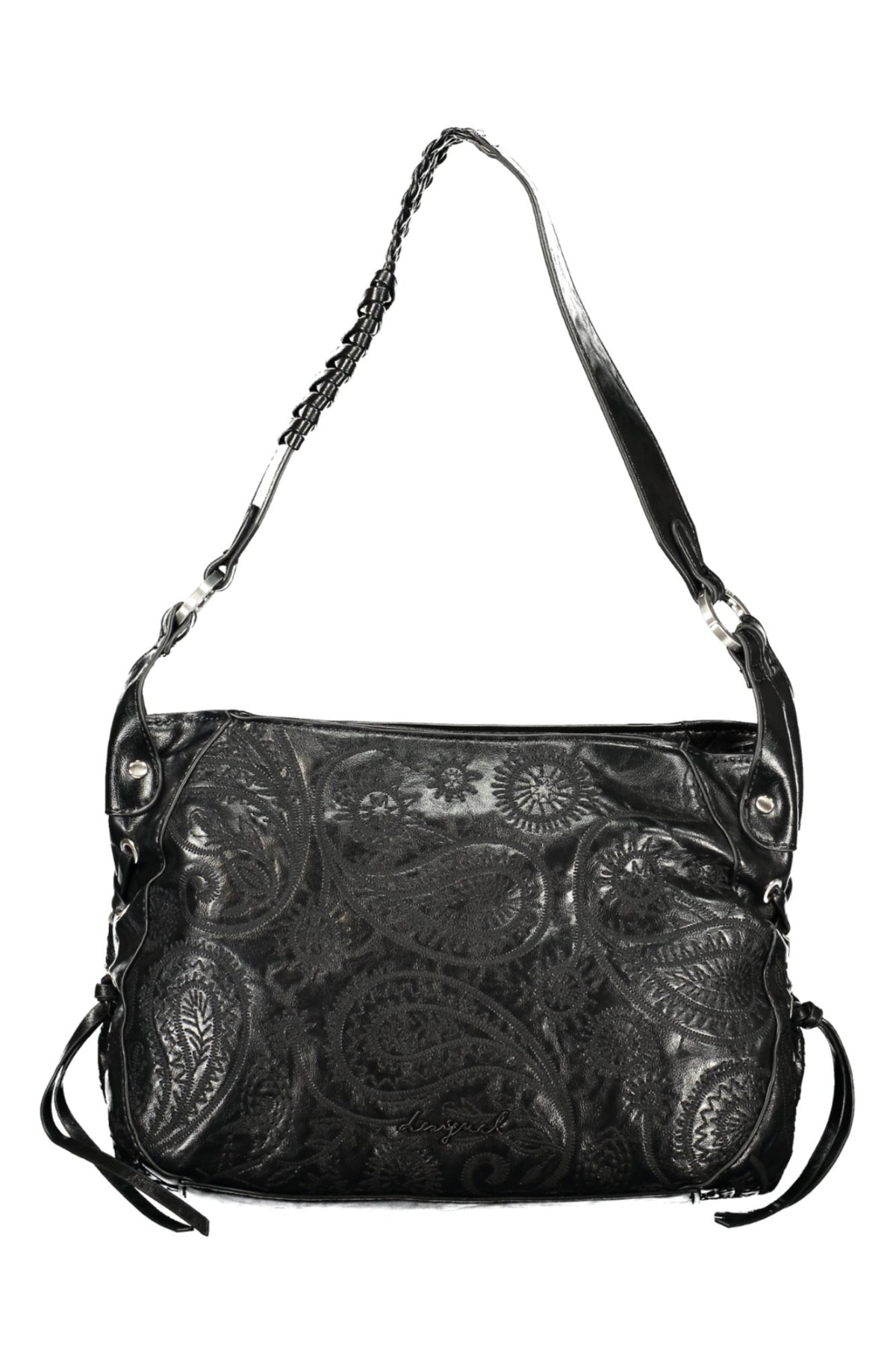 MALA COM BORDADO DESIGUAL MULHER PRETA