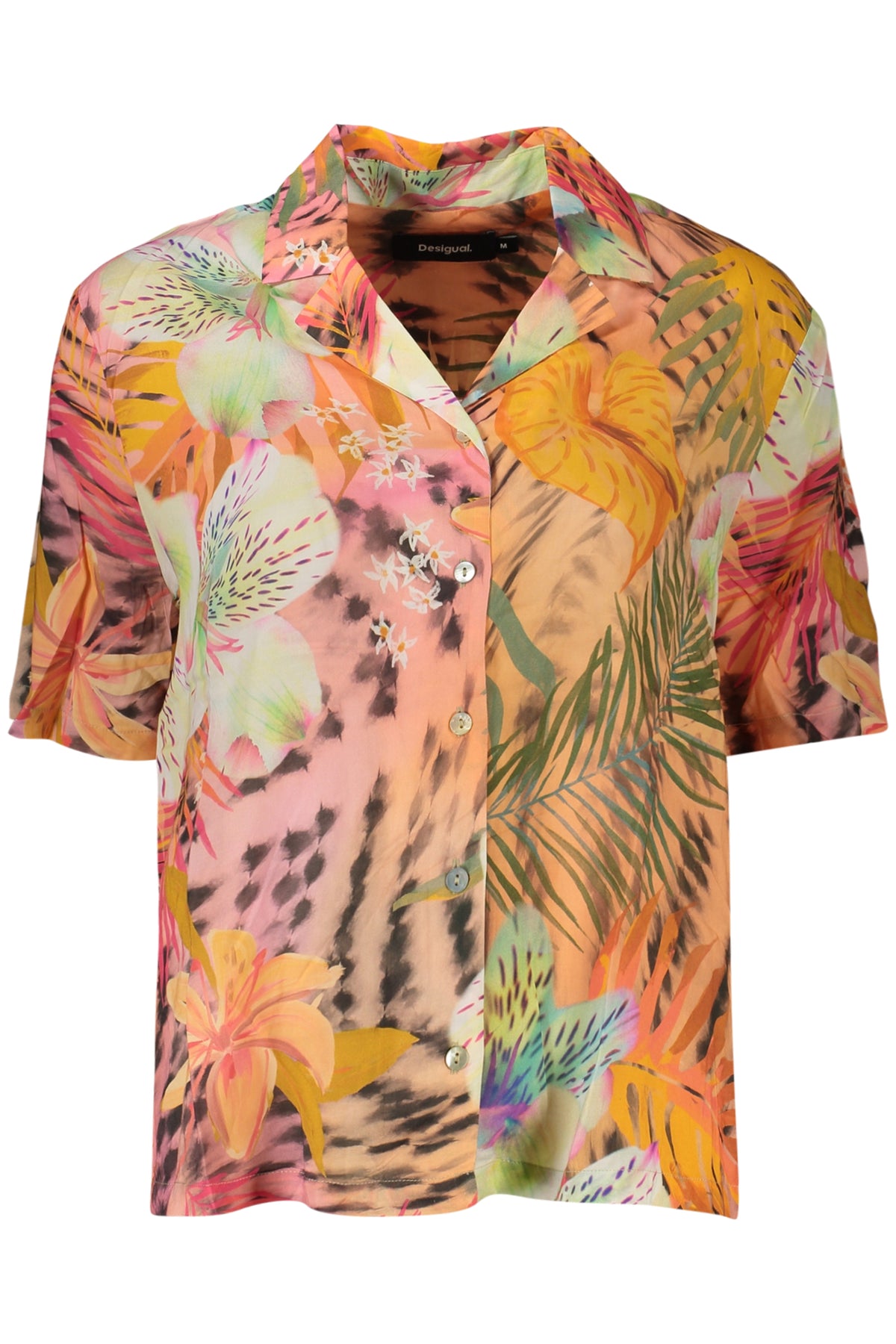 CAMISA COM ESTAMPADO DESIGUAL MULHER LARANJA