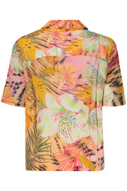 CAMISA COM ESTAMPADO DESIGUAL MULHER LARANJA