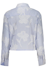 CAMISA EM ALGODÃO DESIGUAL MULHER AZUL CLARO