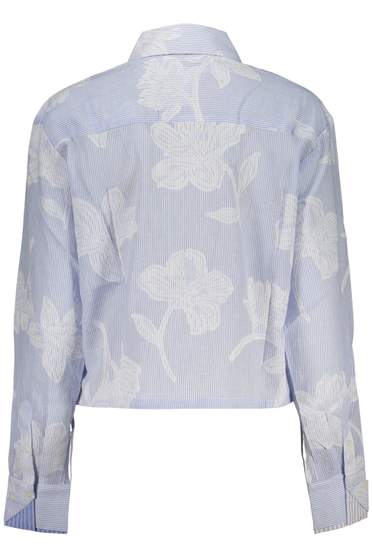 CAMISA EM ALGODÃO DESIGUAL MULHER AZUL CLARO