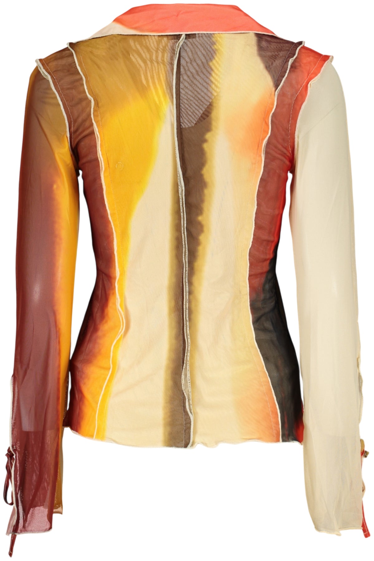 CAMISA COM ATACADORES DESIGUAL MULHER BEGE