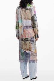 CAMISA EM ALGODÃO DESIGUAL MULHER BEGE