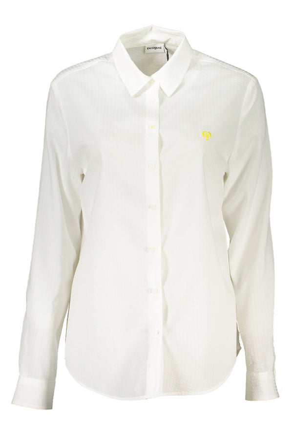 CAMISA DE MANGA COMPRIDA DE MULHER DESIGUAL BRANCA